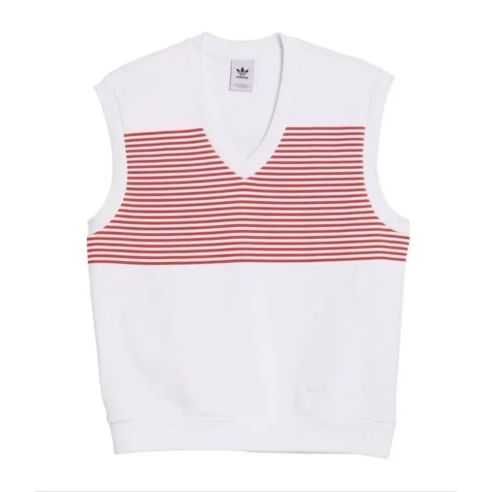 ADIDAS Shmoofoil Gummo Sweater Stripe Vest White / Red Small